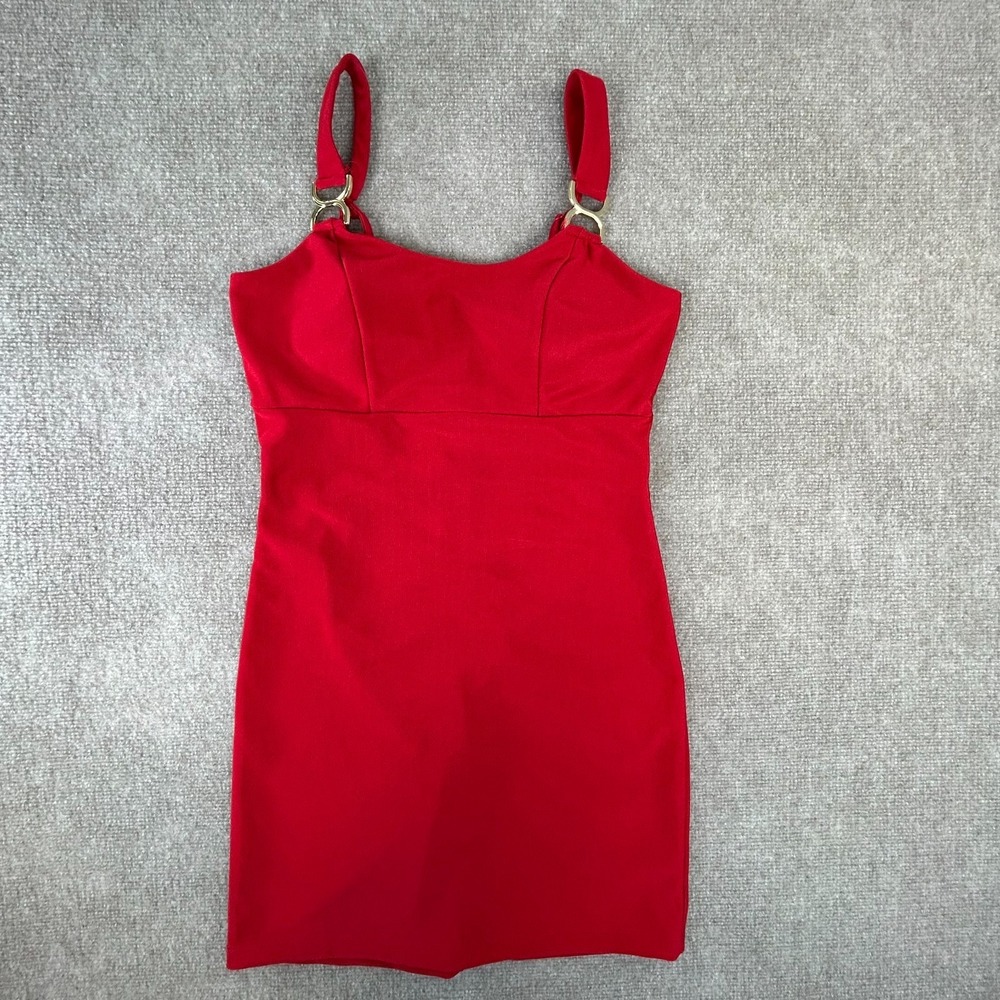 Trixxi Clothing Company Bustier Bodycon Dress Womens Large Red‎ Back Zip Party